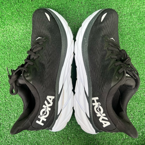 Hoka One One Womens Clifton 8 1119394 BWHT Black Running Shoes Sneakers Sz 12B - Picture 5 of 16